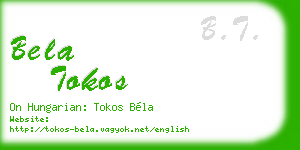 bela tokos business card